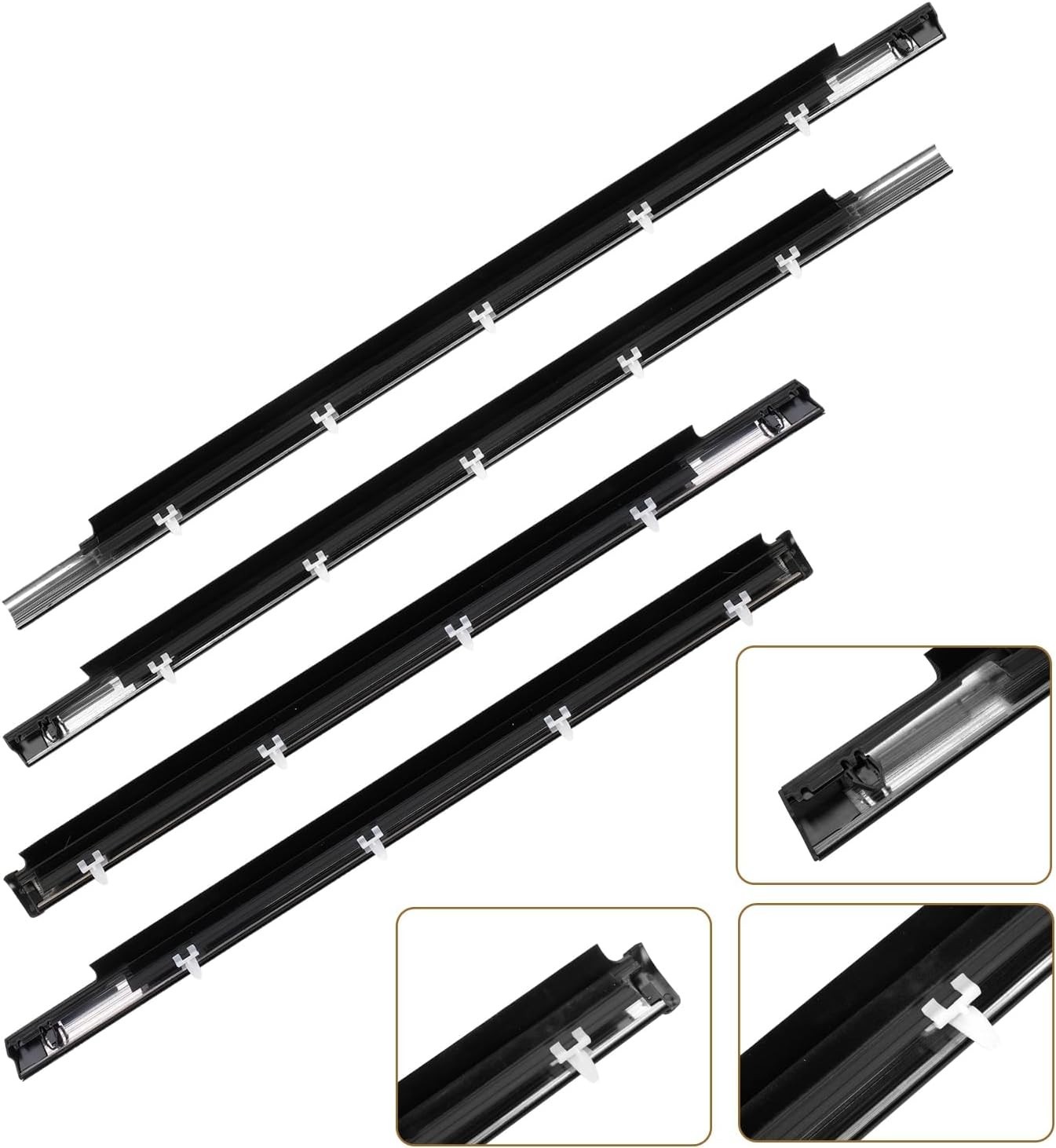 4Pcs Weatherstrip Window Moulding Trim Seal Belt Compatible with 2001-2007 Toyot