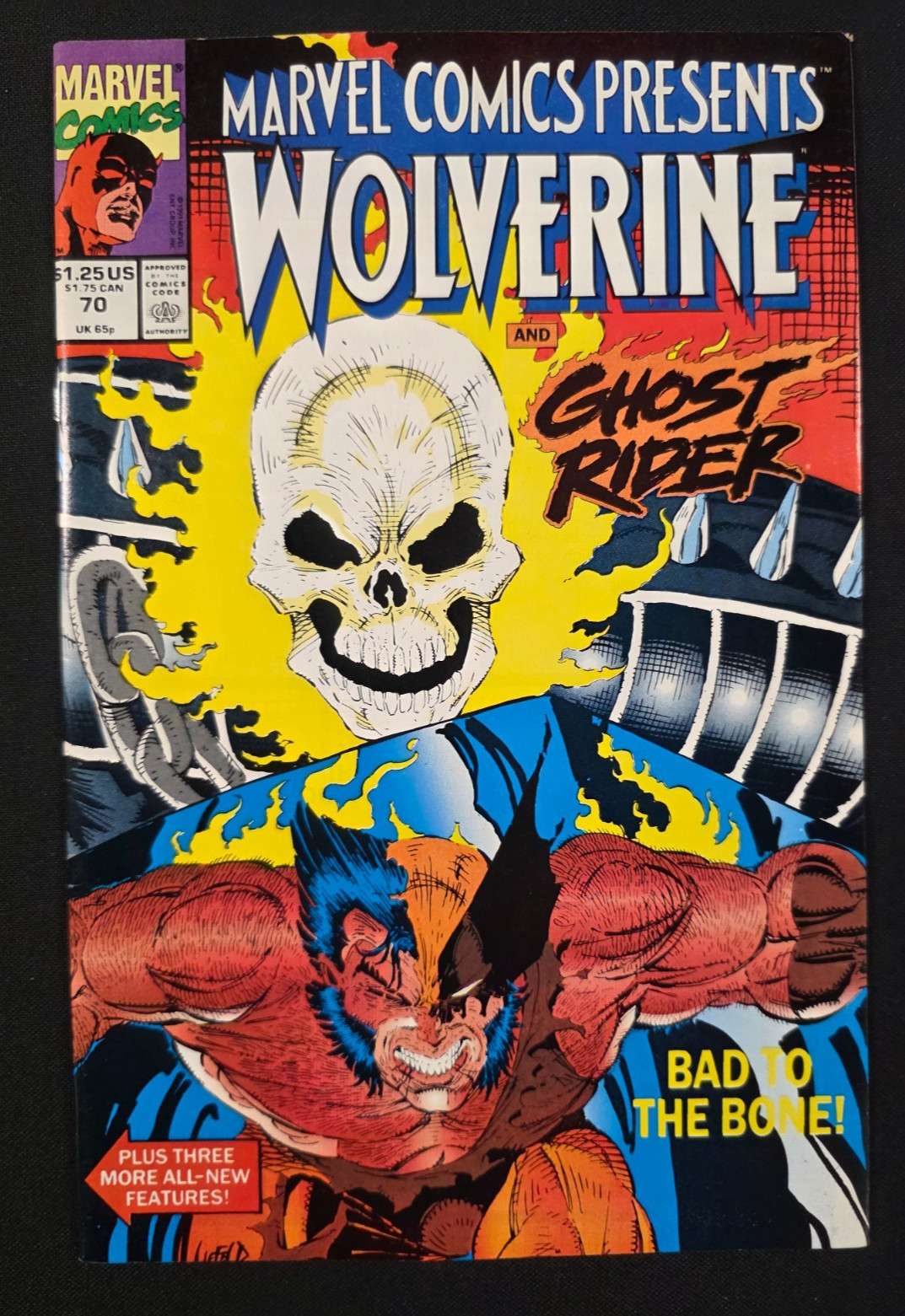 MARVEL COMICS PRESENTS 70 Rob LIEFELD GHOST RIDER WOLVERINE V l 1 Marvel 1990