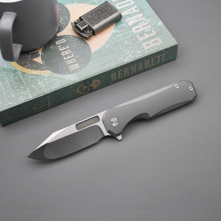 Ameight Knives Preyert II Folding Knife 3.75″ M390 Steel Blade Titanium Handle