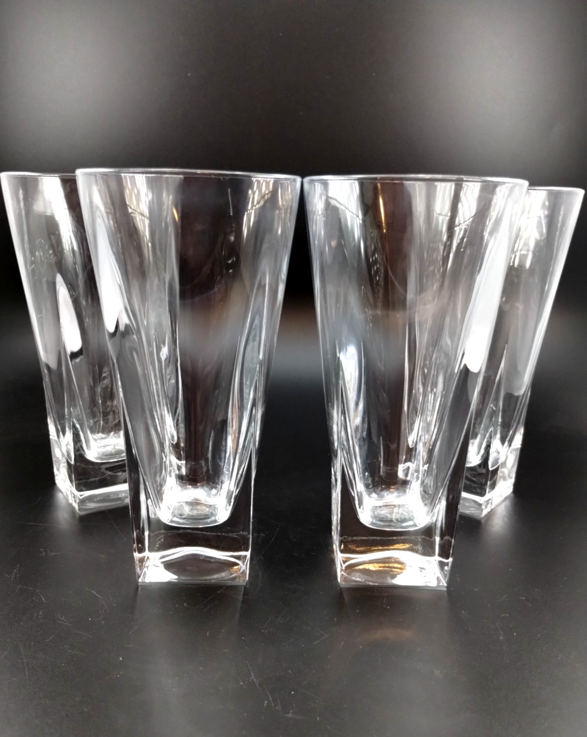 (4) RCR CRISTALLERIA ITALIANA~”Fusion” Highball Glasses 6 1/4″~Ultra Modern~XLNT