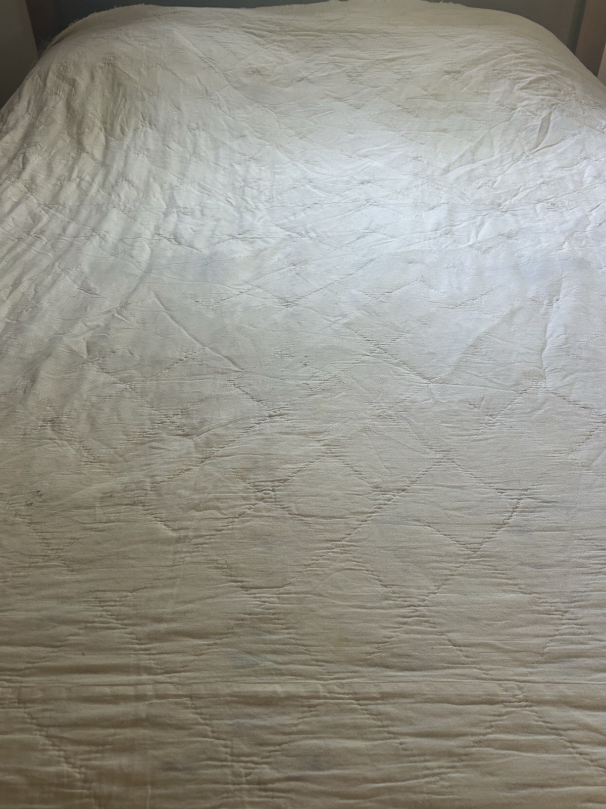 Vtg 4 Point Star Snowball Quilt Feedsack Fabric Scrap Quilt Depression Era READ