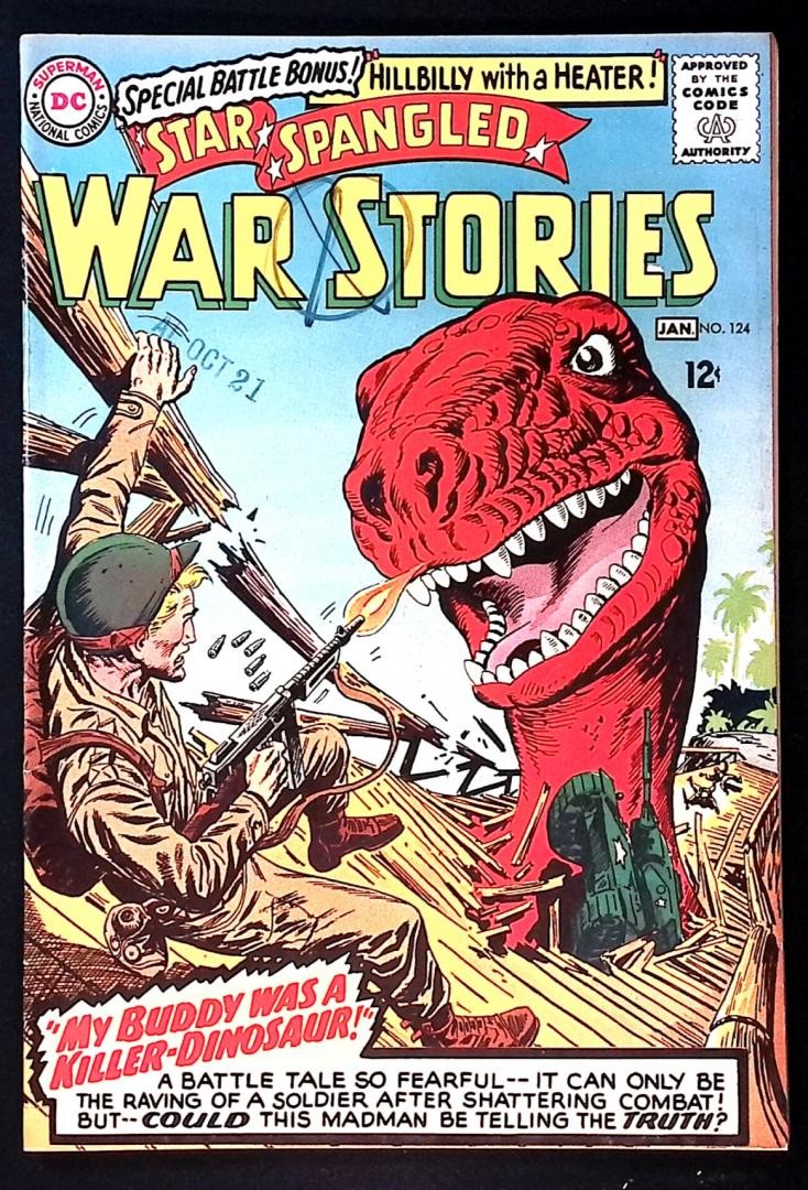 Star Spangled War Stories #124 DC 1965 Joe Kubert Dinosaur art