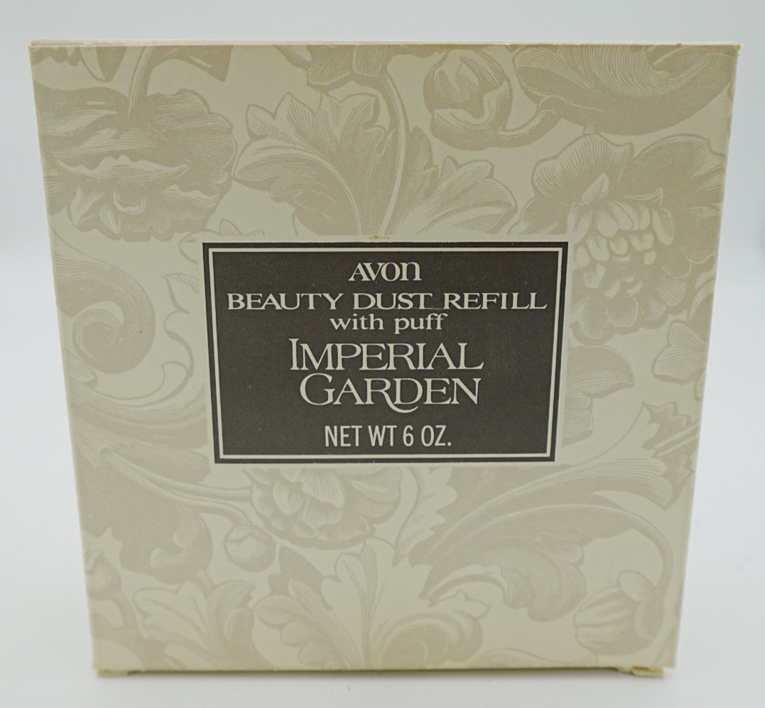 Vtg Avon Imperial Garden Beauty Dust 6 Oz Sealed Refill Puff In Box