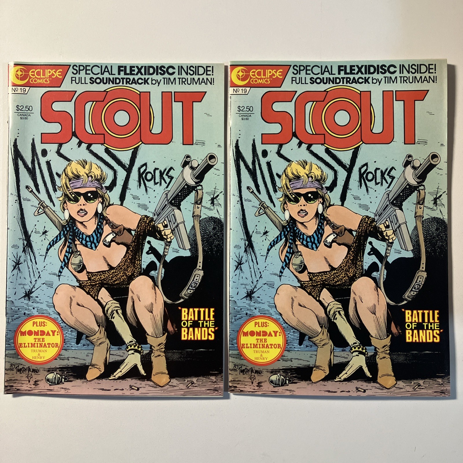 Lot Of 2 Copies Scout #19 1987 Both NM Eclipse Comics 1st Print With Flexidisc