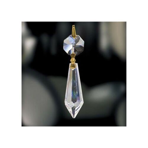 Crystalline drops Asfour Crystal hanging prisms crystals 38mm Clear W/ Gold Pin