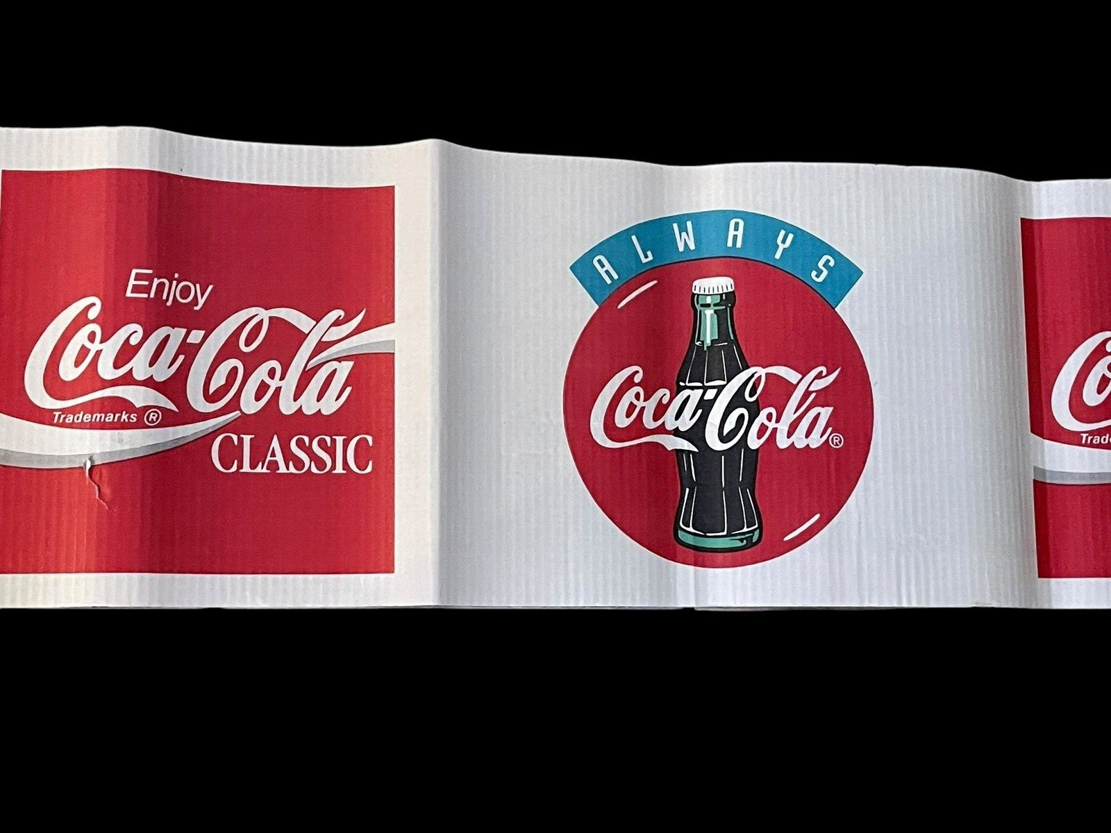Vtg Always Coca-Cola Classic Corrugated Banner Sign Decoration 20 Ft x 11.75 in