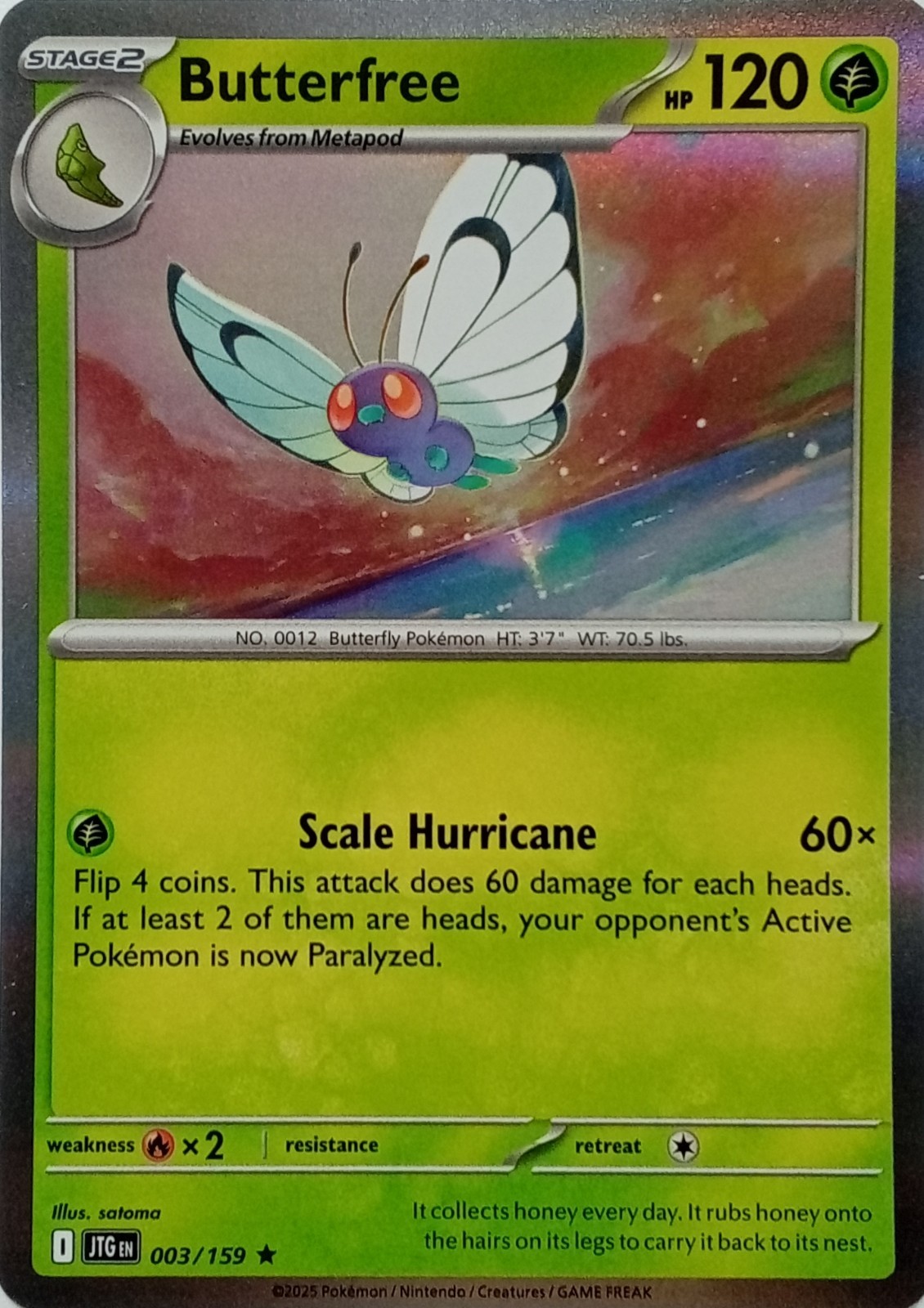 003/159 BUTTERFREE | RARE HOLO | JOURNEY TOGETHER POKEMON CARD