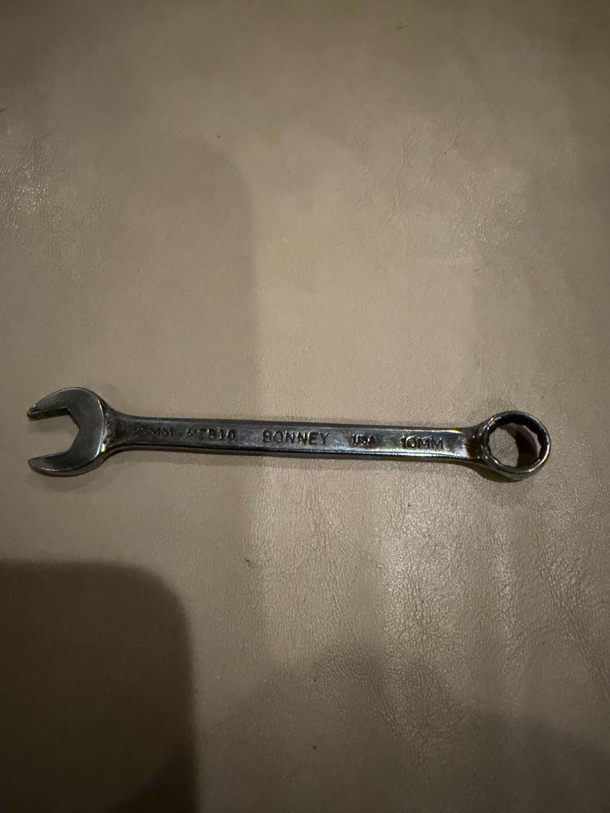 Vintage Bonney 10mm Highly Polished Combination Wrench MEB10 USA 12 Point