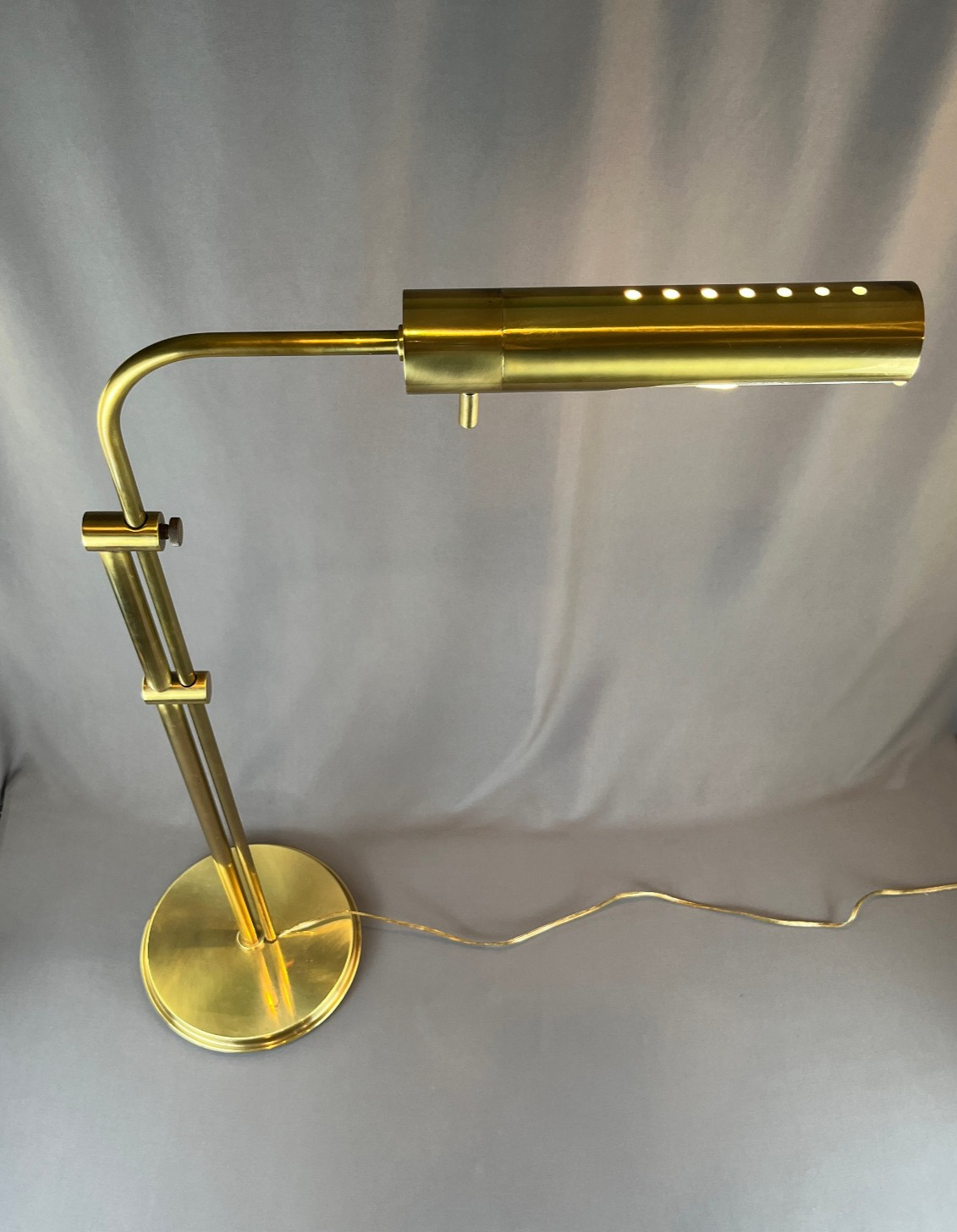 Mid-Century Frederick Cooper Brass Adjustable Pharmacy 35-54″ Floor Lamp (A)