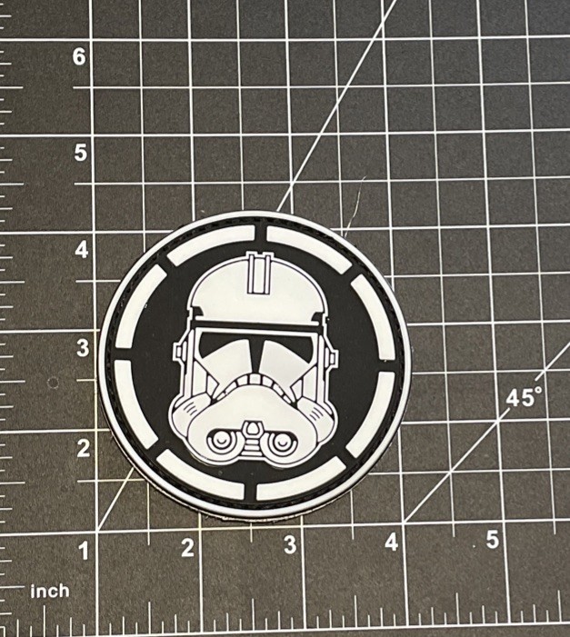 StormTrooper Helmet Galactic Empire Star Wars Tactical Patch PVC 3D White