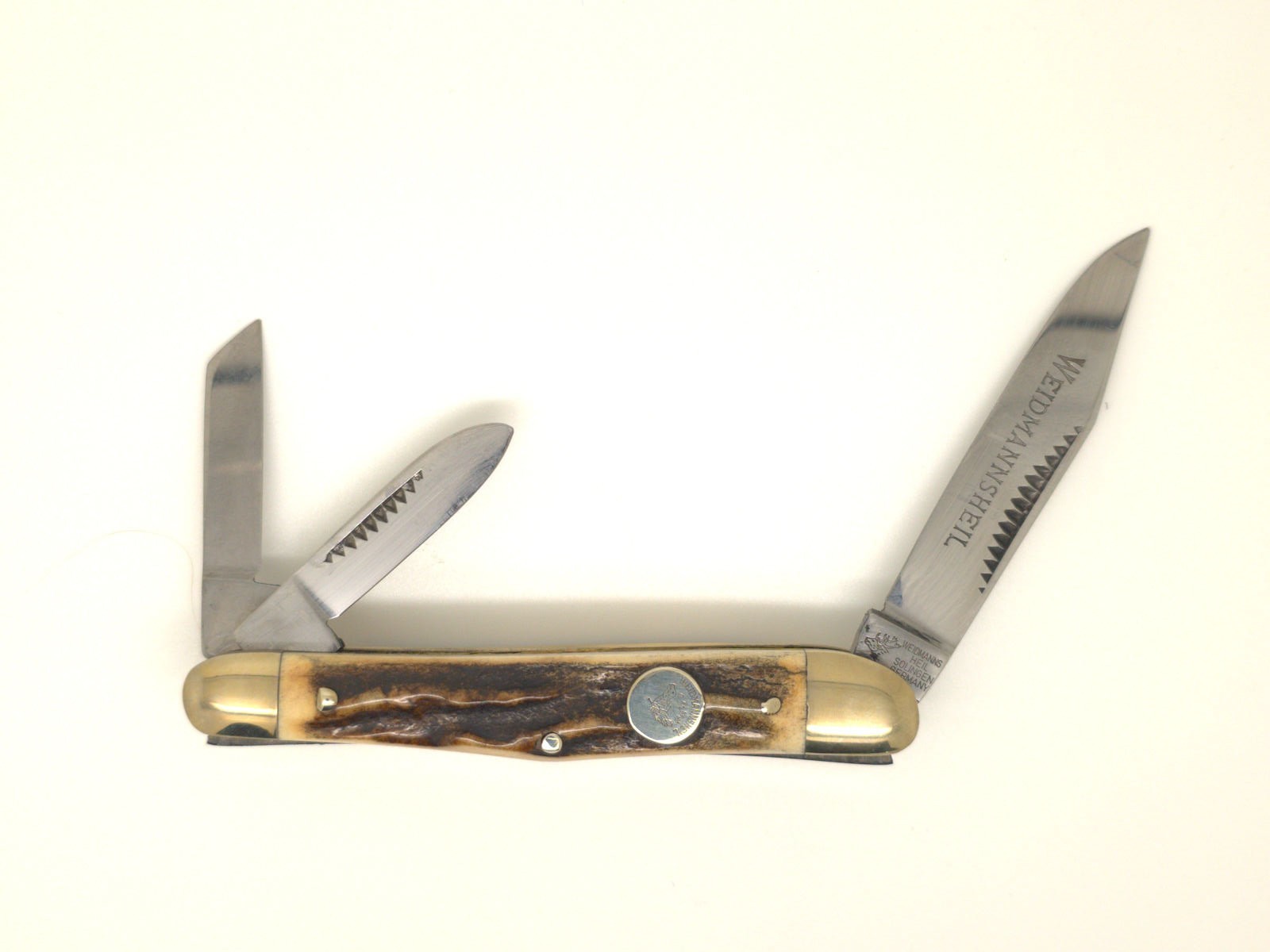 Weidmannsheil 1991 100 Years Solingen Sambar Stag 3-Blade Whittler w/ Box