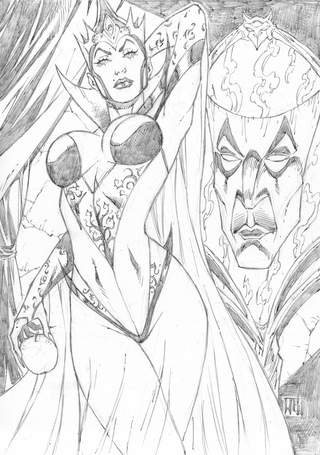THE EVIL QUEEN PENCIL 08X11 – ART BY WALTER GEOVANI JUL 1