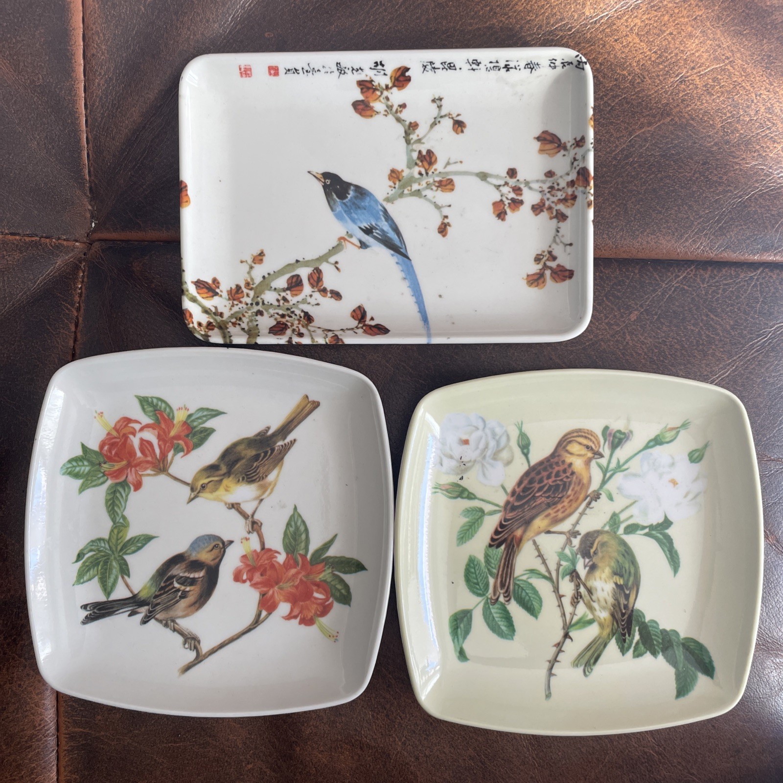 Decorative Crafts Inc Italy – Birds Melamine Plates Set Of 3 Vintage