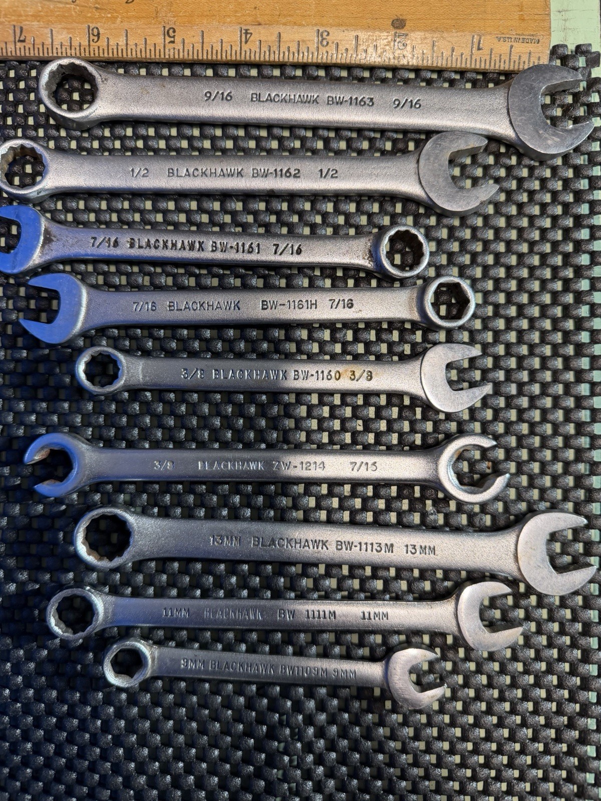 Vintage 1939-1953 Blackhawk Mfg. Co. Combination & Flare Nut Wrench Set