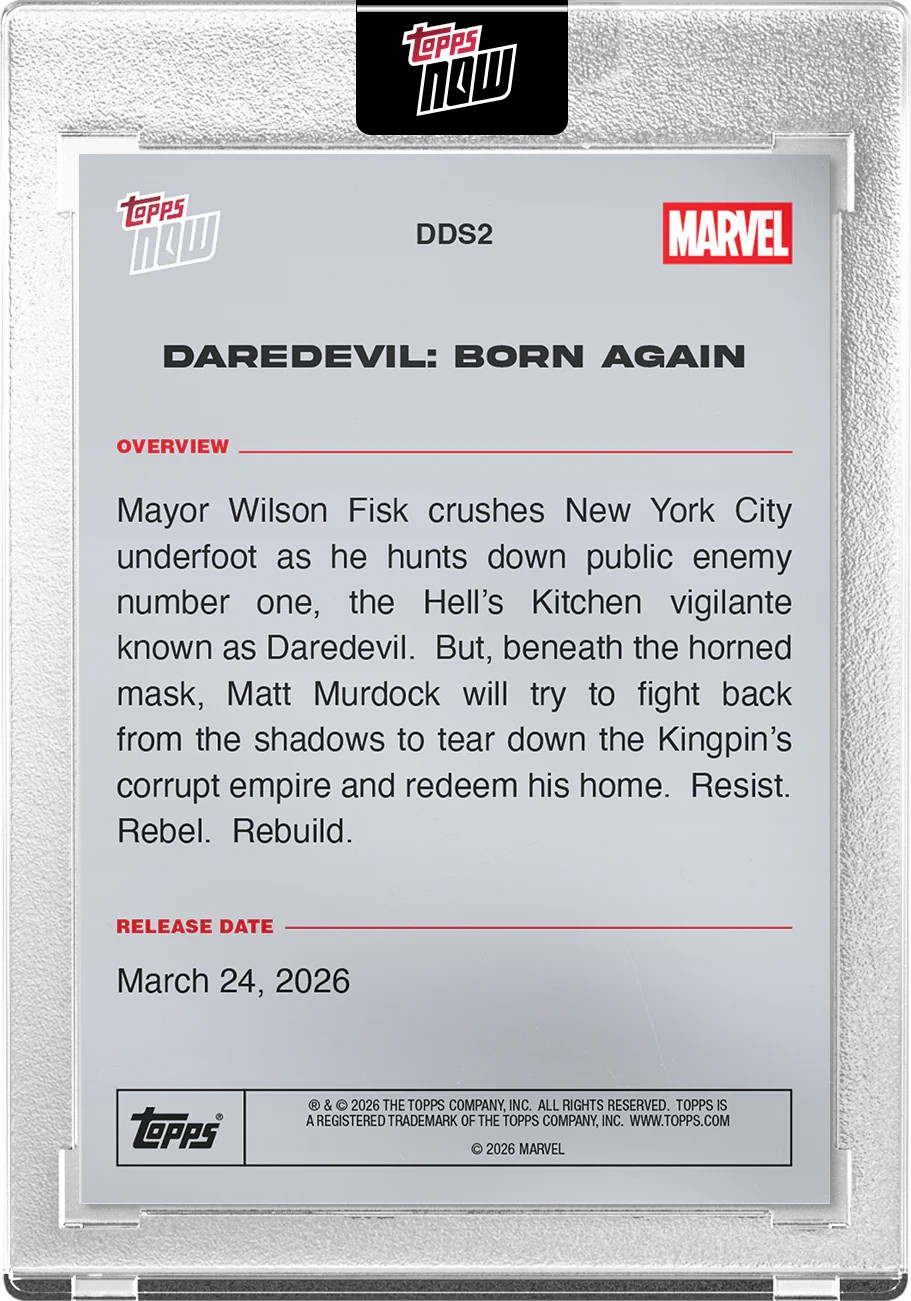 2026 Marvel Topps NOW Daredevil: Born Again Season 2 Movie Poster DDS2