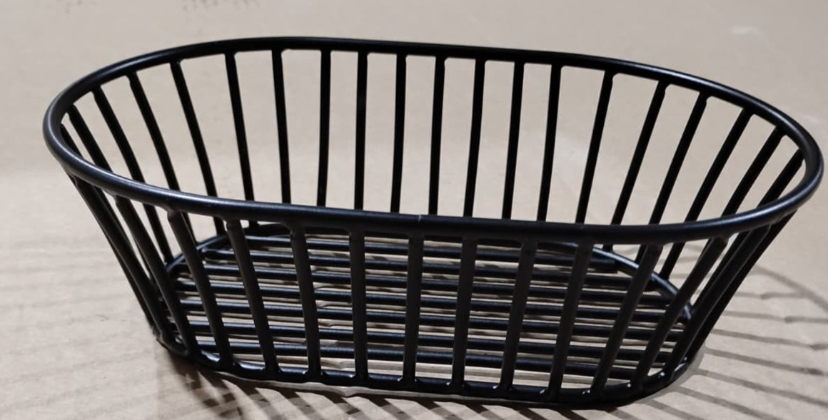 G.E.T. 4-31892 Black 8.5″ x 5.5″ Stackable Tuscan-Style Oblong Wire Basket Iron