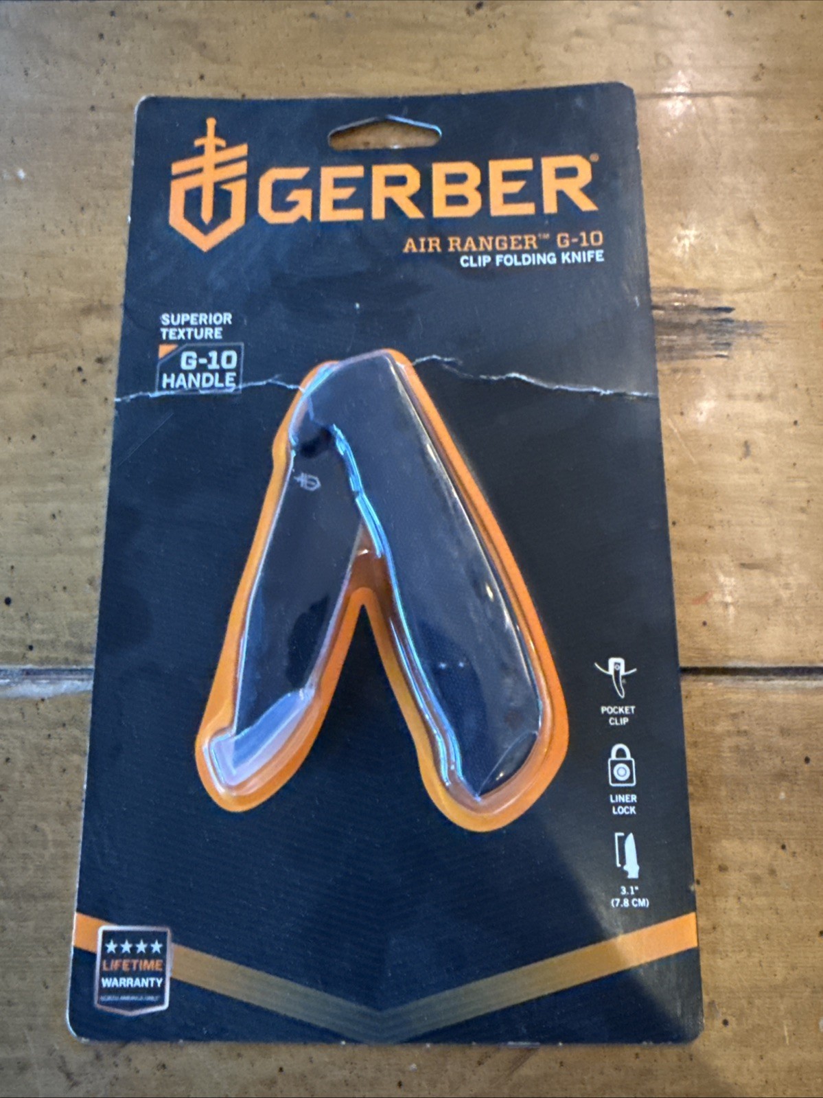 Gerber Black Air Ranger G-10 Handle Straight Edge Clip Folding Knife Free Ship