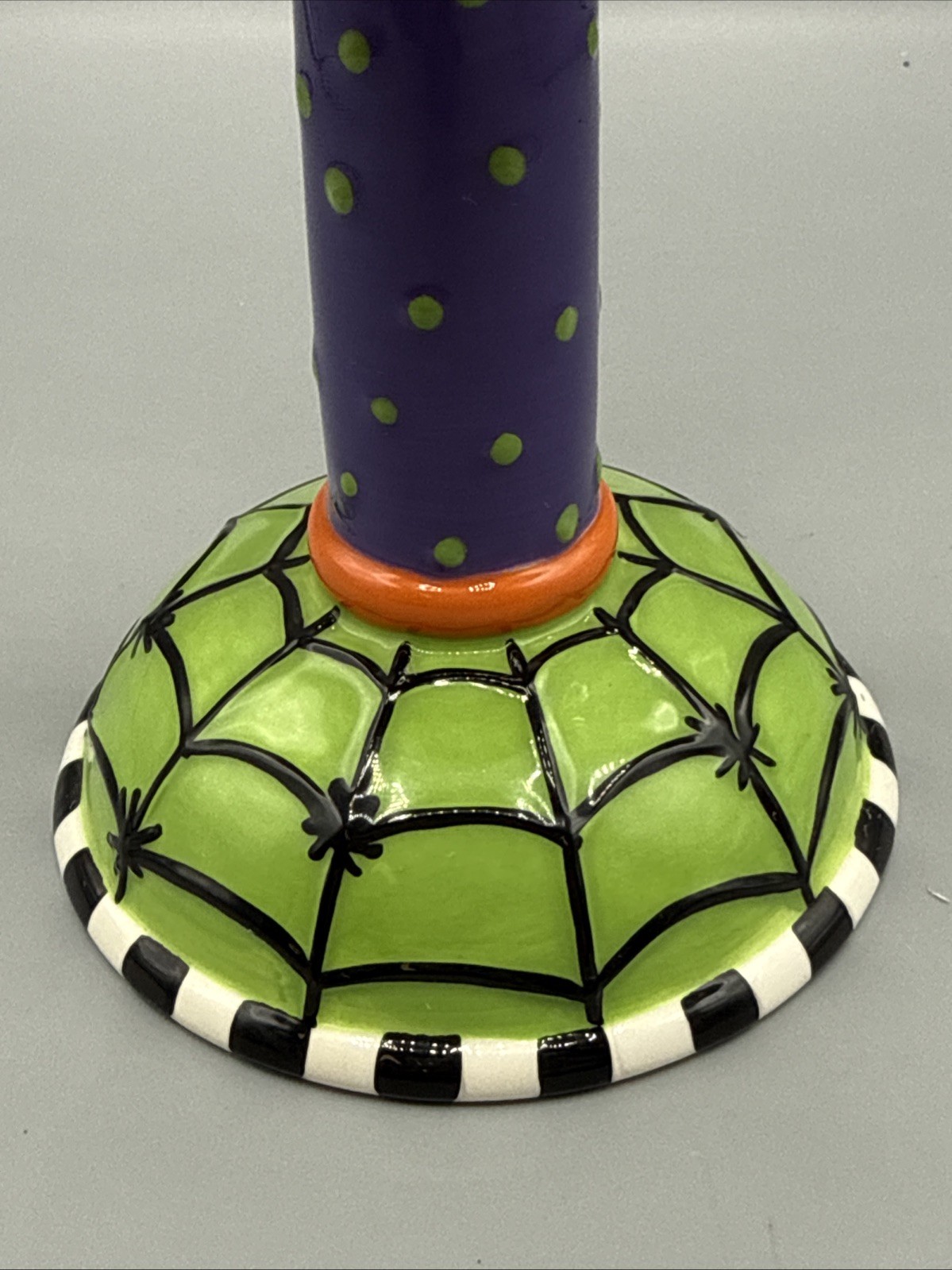 Department 56 Halloween Monster Goblet Mug Spider Web Base 9” Hand Wash Only