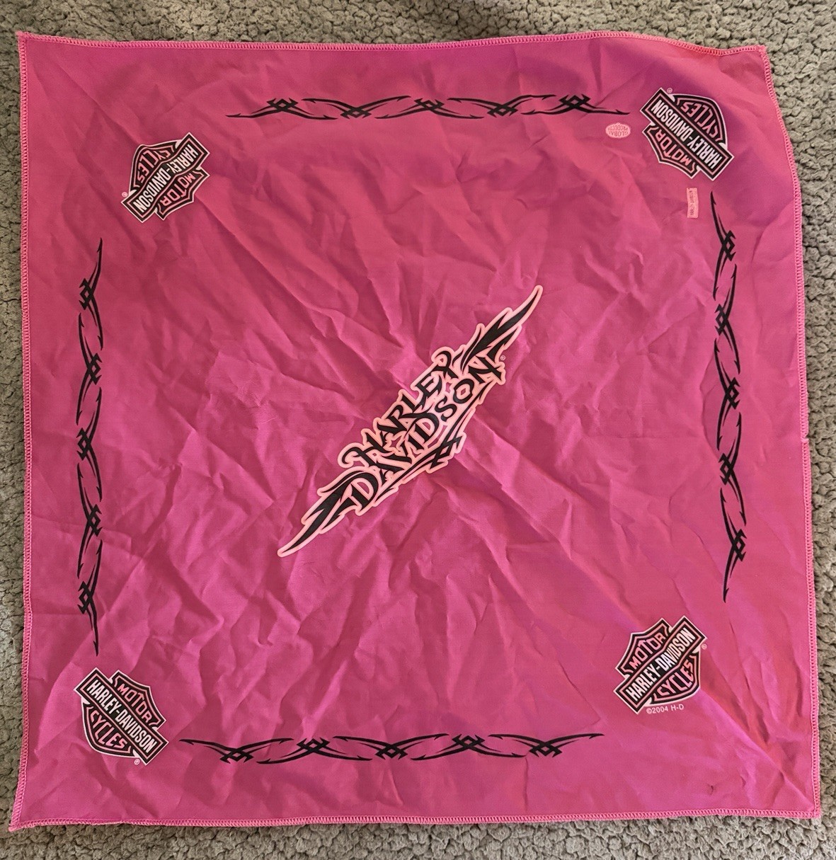 Harley Davidson Pink Bandana 23” Motorcycle Riding Accessories