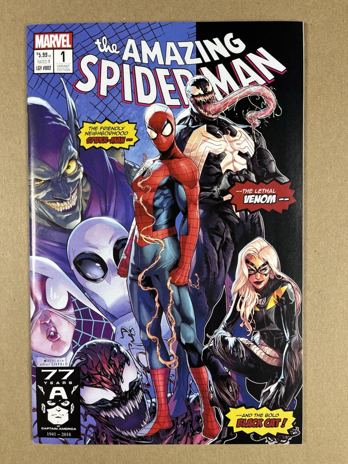AMAZING SPIDER-MAN #1 – 2018 – NM- – JAMAL CAMPBELL VARIANT LTD 1000 – MARVEL