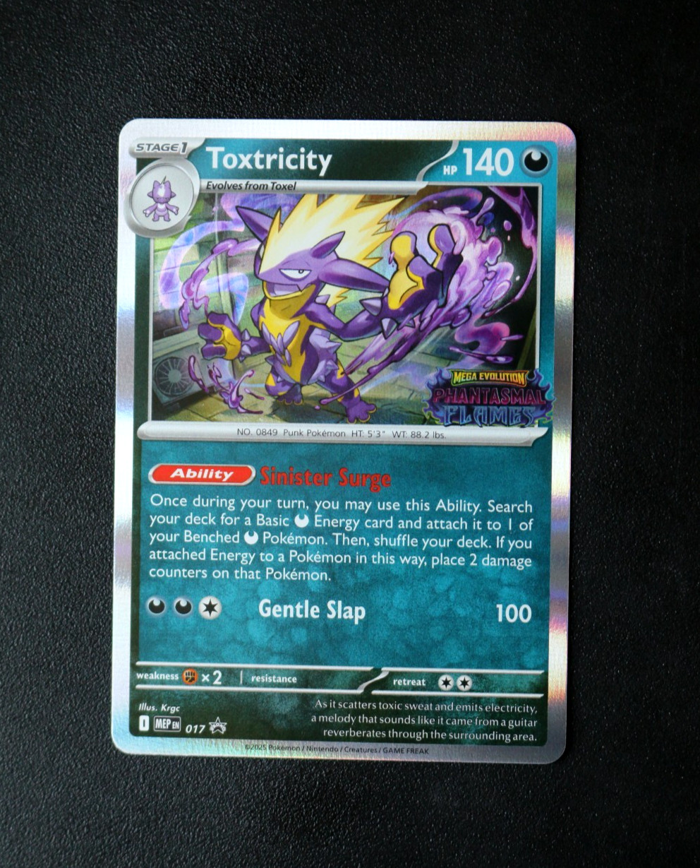 Pokémon Card TCG – Toxtricity MEP 017 – Phantasmal Flames – Stamped Promo – NM ⭐