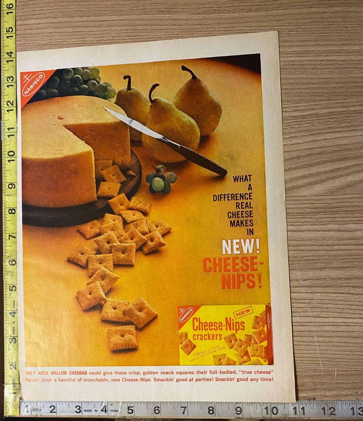 Nabisco Cheese Nips Crackers Product Introduction 1961 Print Advertisement