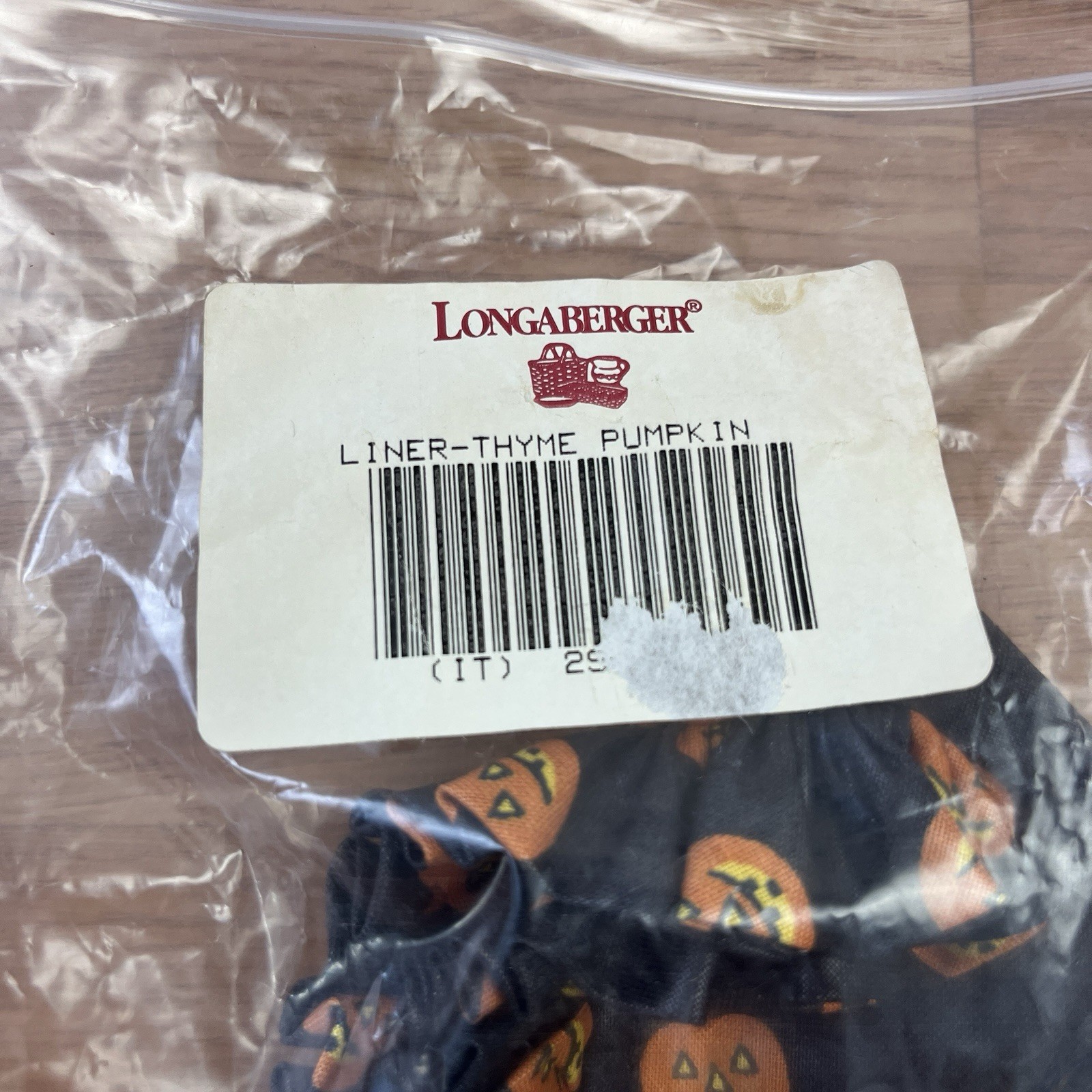 Longaberger Fabric Liner for Thyme Basket Pumpkin NEW