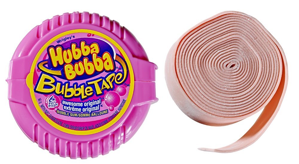 Hubba Bubba Bubble Tape, Awesome Original, 6 Feet of Gum, (Pack of12)