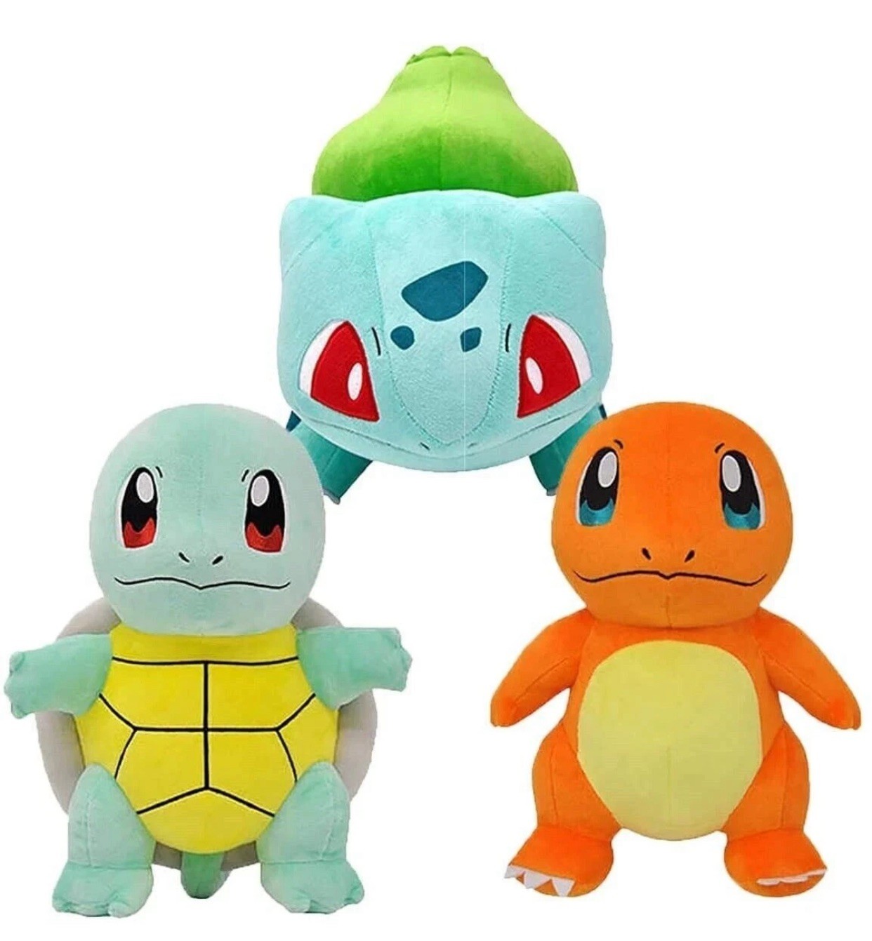 Pokemon Kanto Starters Plush Toy Set 3pcs Gen 1 Charmander Squirtle Bulbasaur