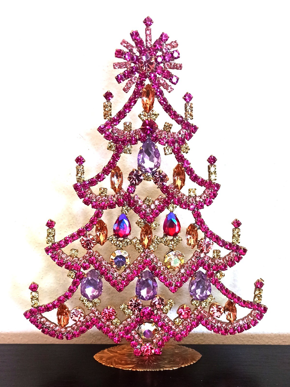 Czech Rhinestone Standing XL Xmas Tree 19.5 cm / 7.5 in – FREE SHIPPING