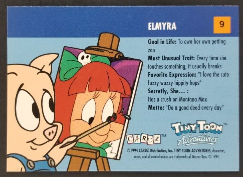 Elmyra 1994 Looney Tiny Toons Cartoon Card #9 (NM)