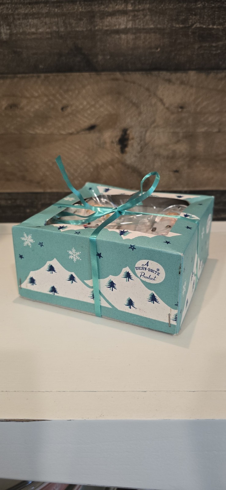 Vintage 1950’s Christmas Shiny Brite Cotton Angels in Original Blue BOX
