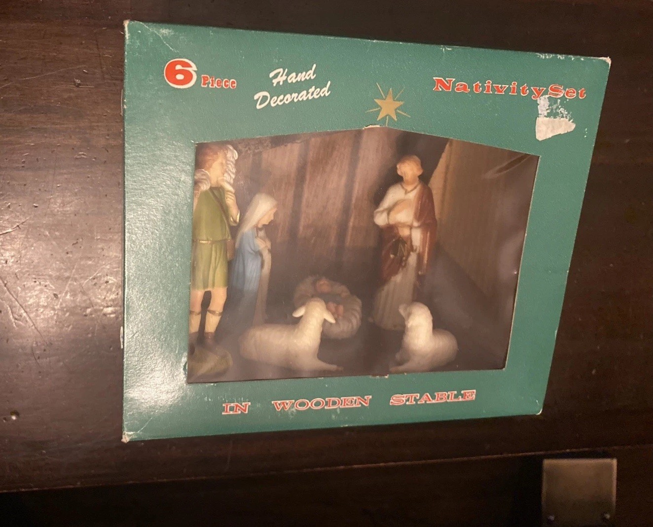 Vintage Similegno Christmas Nativity Scene Stable Plastic Figures Jesus Mary