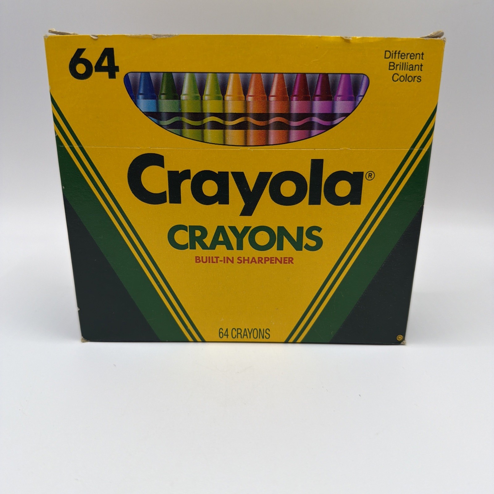 1990 Crayola Crayons 64 Count Retired Colors New Old Stock Built In Sharpener