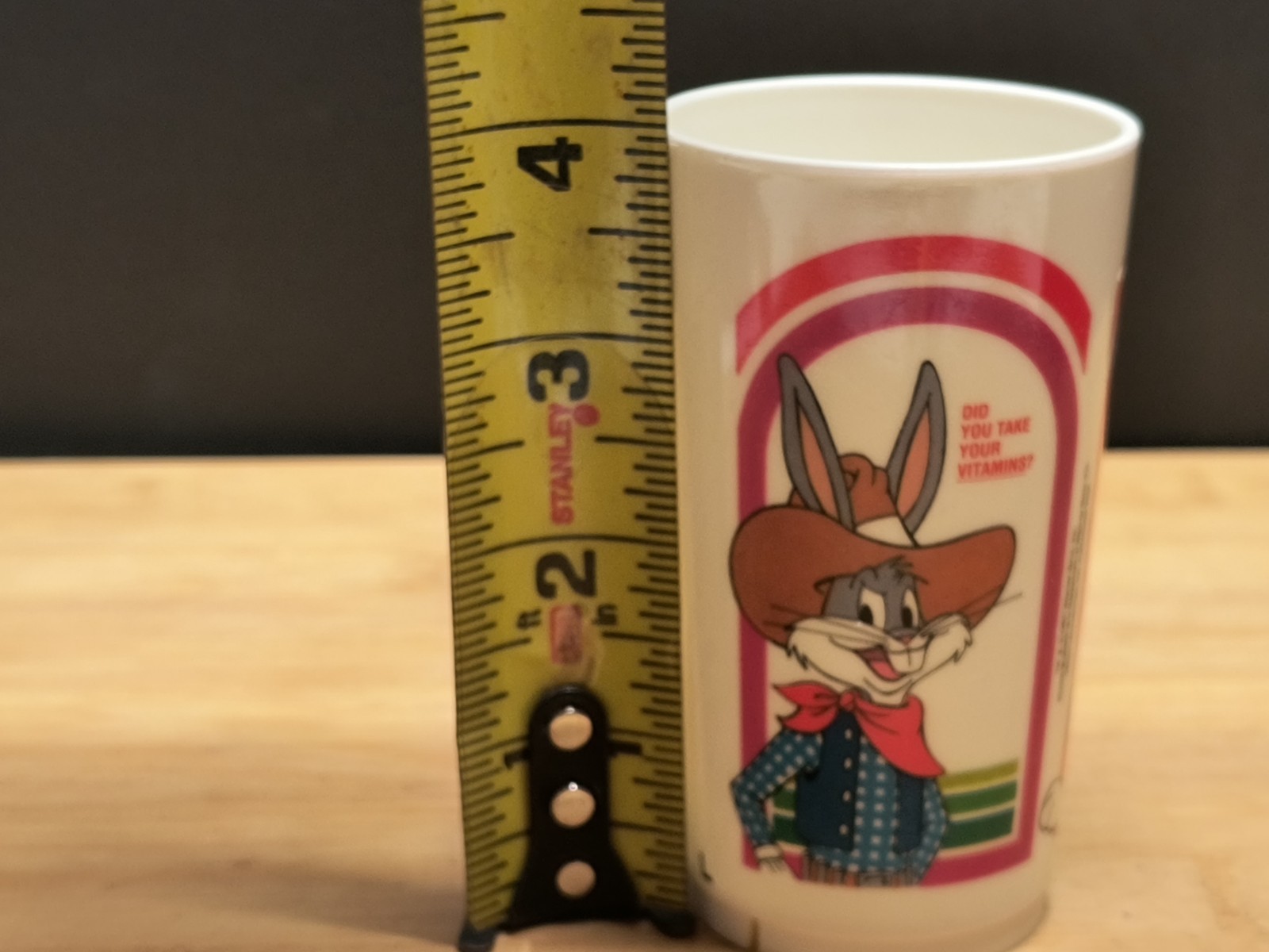 Bugs Bunny Children’s Chewable Vitamin’s Promo Cup Advertising VTG 1987