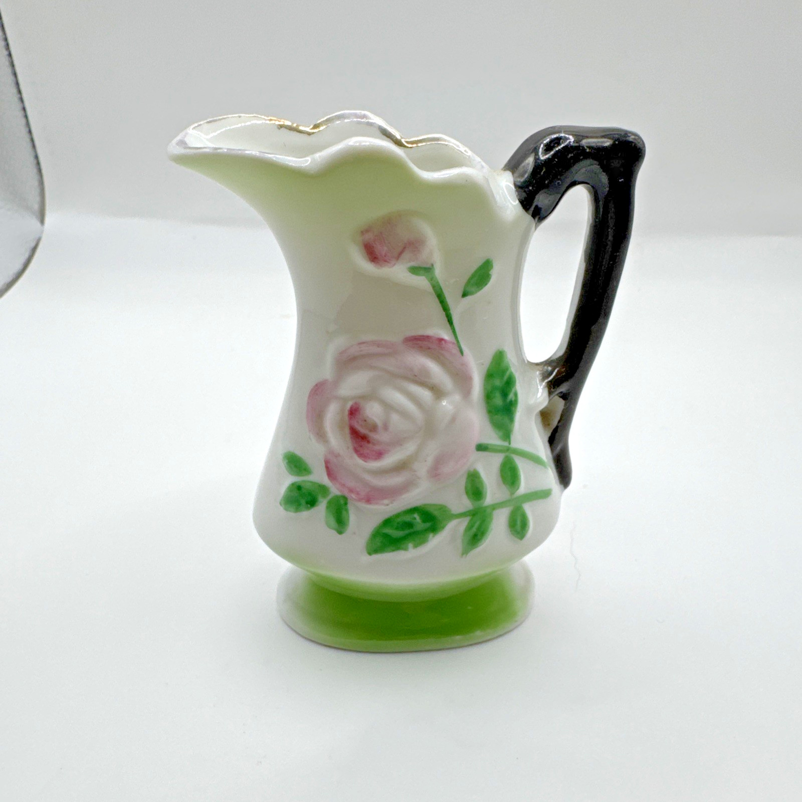 Vintage Occupied Japan Mini Pitcher Roses Creamer
