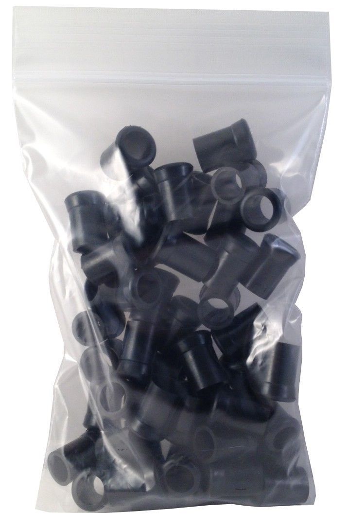 BJ Long Soft Touch Pipe Mouthpiece Stem Rubber Bits – 50 in each Bag – 1260K