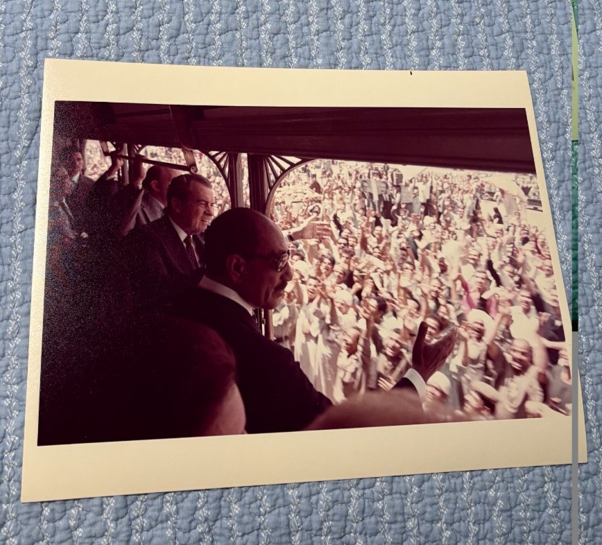 7/12/74 Official White House Photo Presidents Nixon & Anwar Sadat In Egypt Visit