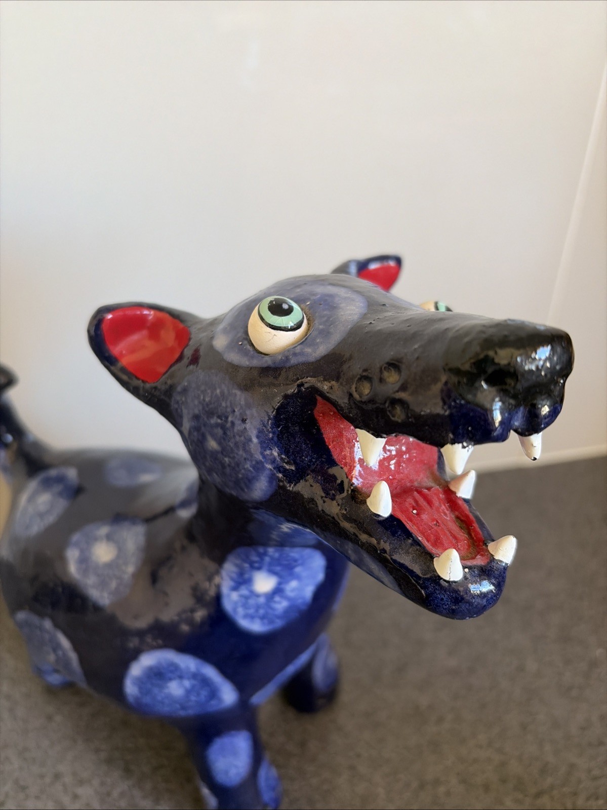Large Elodie Barker blue spotted Dog 25cm RARE