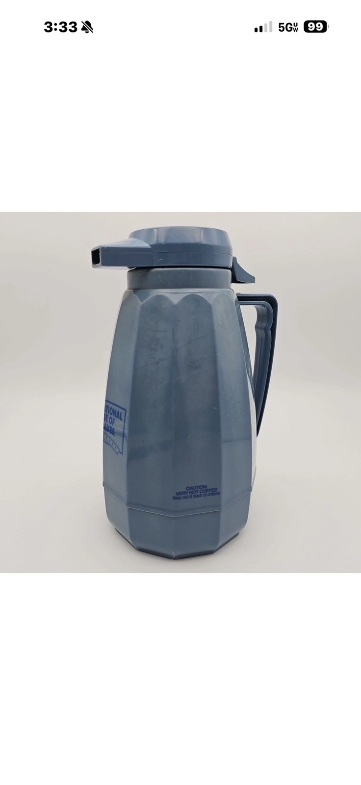 IHOP Blue Coffee Carafe Dispenser Pot Insulated 1 LT. Restaurant Advertising USA
