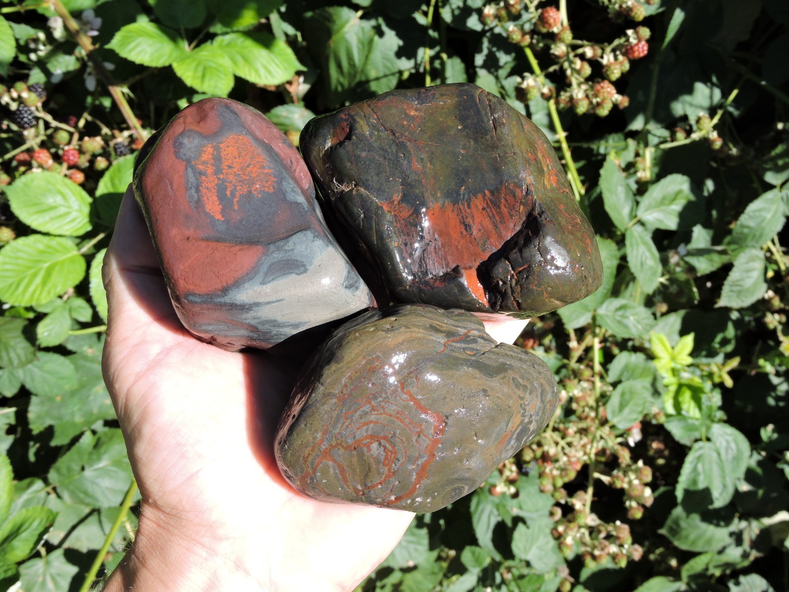 3 COLORFUL BANDED BASALT Stone Nodules (2.7 LB total) BUY 3+ LISTINGS FREE SHIP!