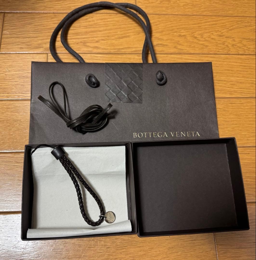 Bottega Veneta Intrecciato Leather Phone Strap Dark Brown Used