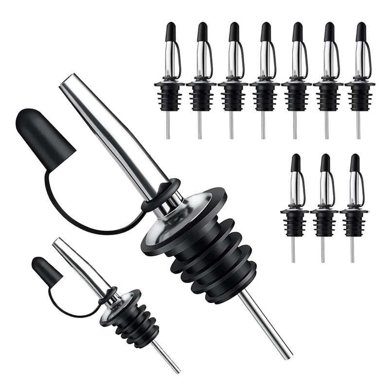 Pafusen 12 Pack Liquor Pour Spout Dust Caps – Bottle Pourers For Alcohol Olive