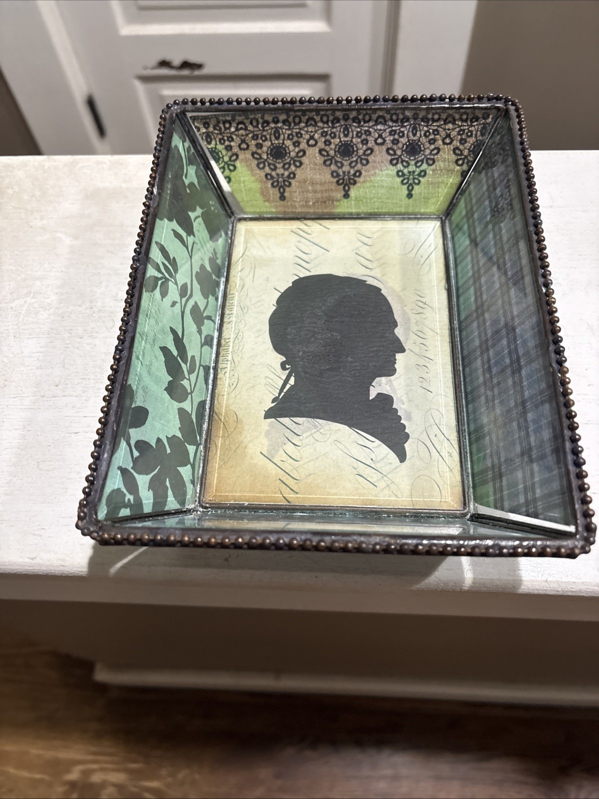 Fringe Studio French Art Nouveau Silhouette Decorative Glass Tray