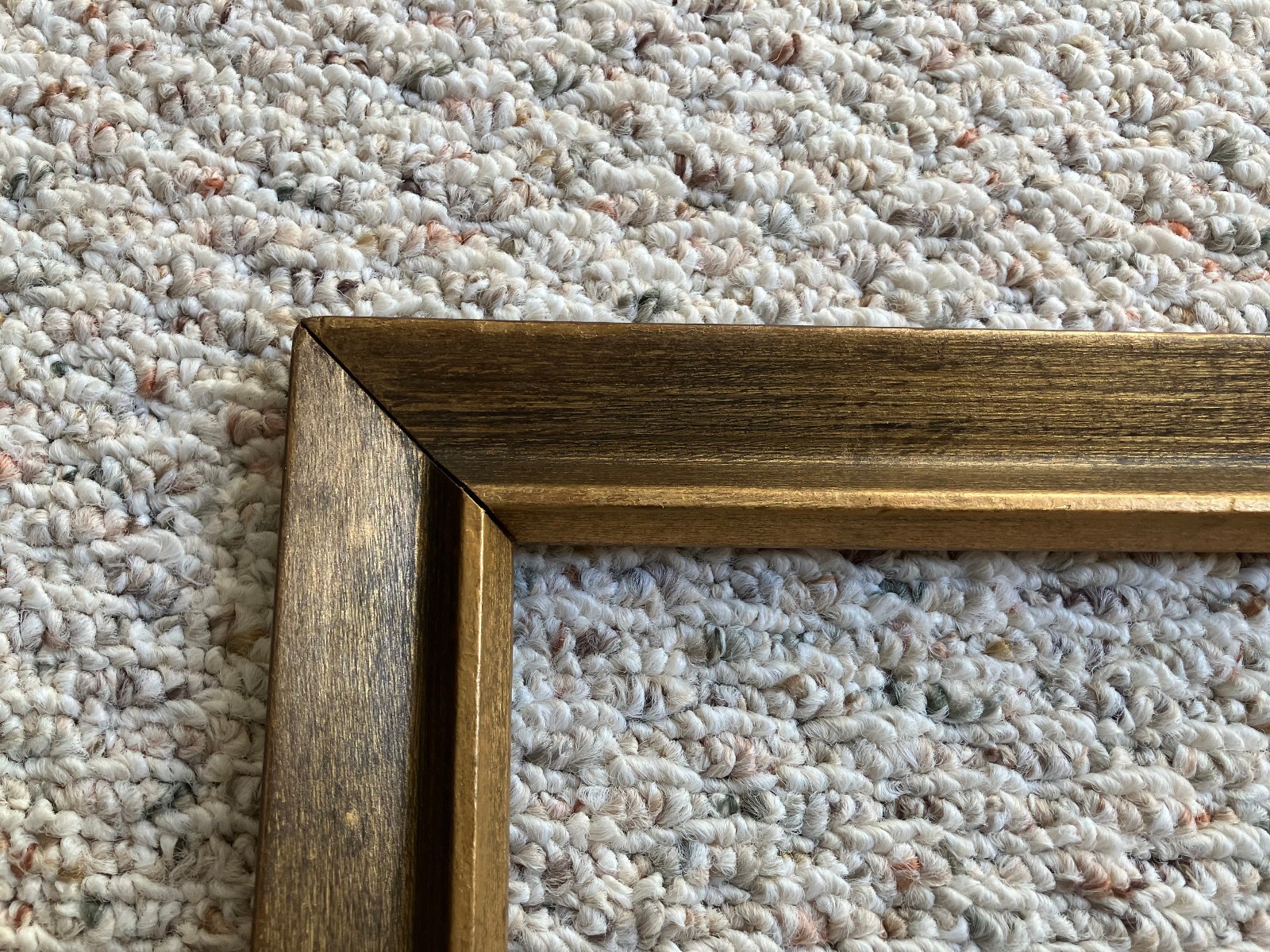 VTG MCM 1950s -60s Solid Wood Picture Frame; ODD SIZE; Approx 5 x 8; Refurbished
