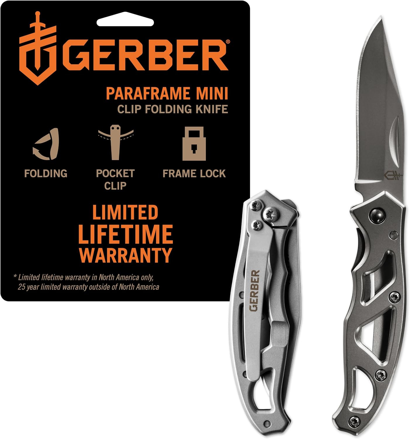 Gear Paraframe Mini Pocket Knife, 2.2″ Fine Edge Small EDC Folding Knife with Sa
