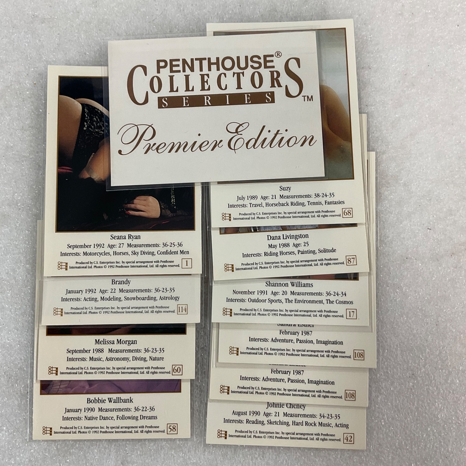Penthouse Collectors Series Premier Edition Trading Card Lot 1992
