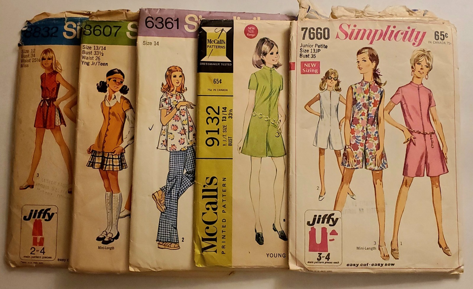 Vtg 1960-1970 Simplicity MCalls Sewing Patterns – Lot of 5
