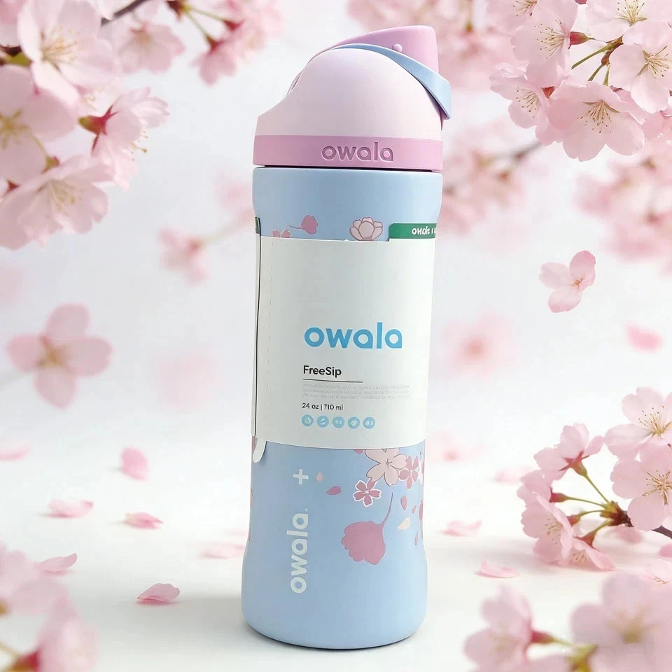 New Starbucks X Owala 2026 Sakura Limited Insulated Water Bottle 24oz Straw Cup