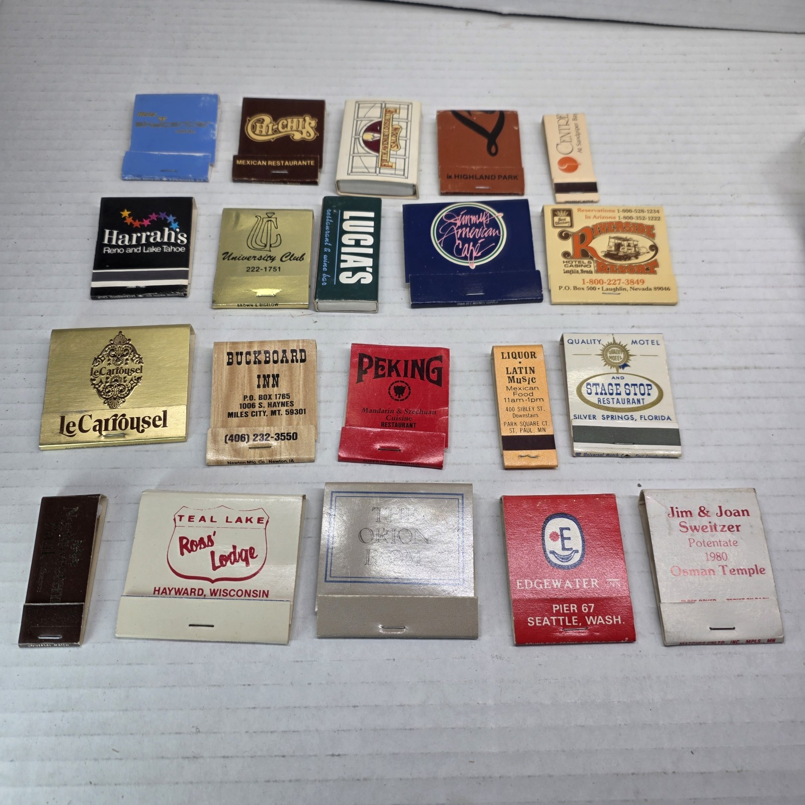Vintage Advertising Matchbooks Lot Restaurants Hotels Bars Casinos Lot Of 20